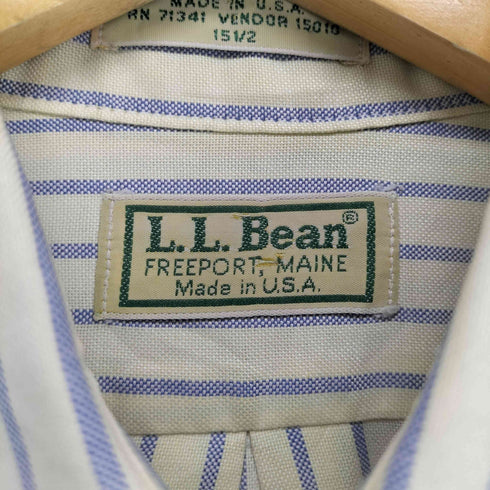 エルエルビーン L.L.Bean 90S MADE IN USA ストライプ半袖ボタンダウンシャツ メンズ 15 1/2