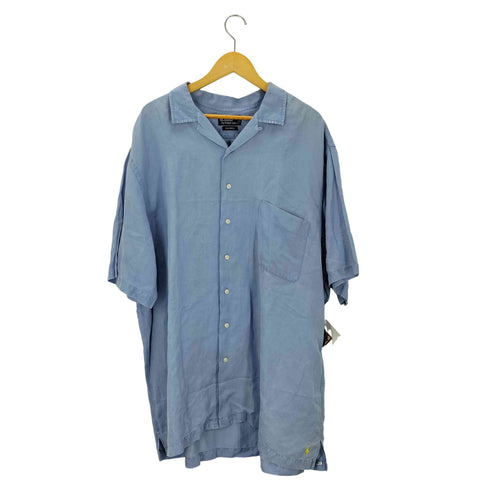 ポロバイラルフローレン Polo by RALPH LAUREN S/S CALDWELL リネンシルク 開襟シャツ 裾ポニー メンズ 2LT