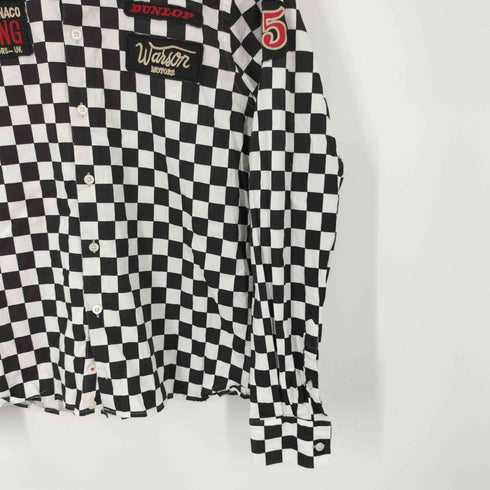 バンソン VANSON チェッカーフラッグシャツ ワッペン メンズ JPN:S