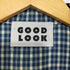 GOODLOOK チェック柄 ショート丈 ロングスリーブ オープンカラーシャツ ボックスシルエット 袖裾ドローコード メンズ FREE