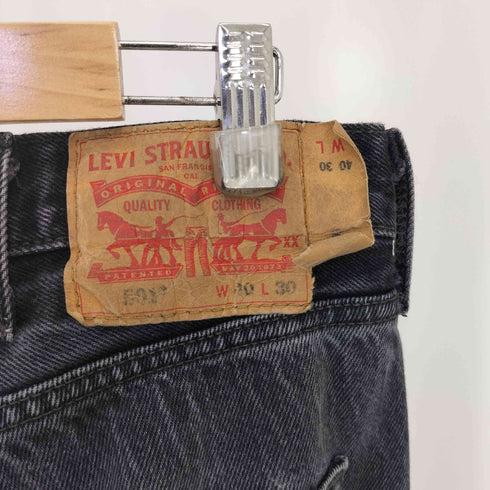 リーバイス Levis 501 ボタンフライ ストレートブラックデニムパンツ メンズ W40L30
