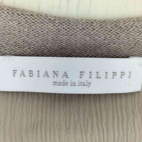 FABINA FILIPPI イタリア製 シワ加工 ロールネック ロングスリーブTシャツ レディース 42