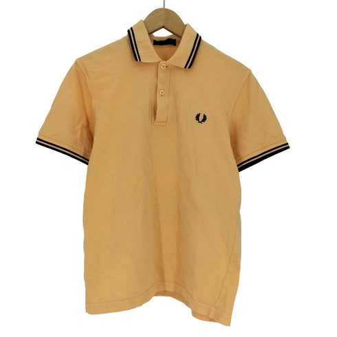 フレッドペリー FRED PERRY 英国製 ロゴ刺繍 リブライン 鹿の子 ポロシャツ メンズ UK:36