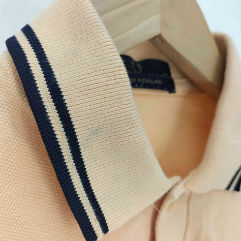 フレッドペリー FRED PERRY 英国製 ロゴ刺繍 リブライン 鹿の子 ポロシャツ メンズ UK:36