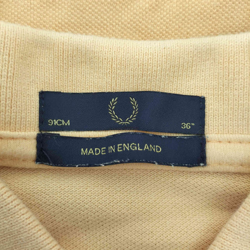 フレッドペリー FRED PERRY 英国製 ロゴ刺繍 リブライン 鹿の子 ポロシャツ メンズ UK:36