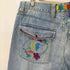 クージー COOGI 90s~ 花刺繍 バギーデニムパンツ 革パッチ Y2K THERE IS NO ALTERNATIVE メンズ W38 L34