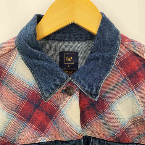 ギャップ Gap チェック柄切替デニムジャケット レディース JPN:L