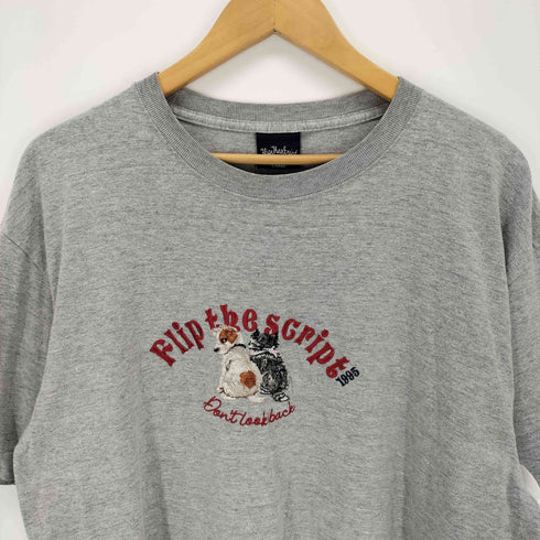 フリップザスクリプト FLIP THE SCRIPT エンブロイダリークルーネックTシャツ メンズ import:L