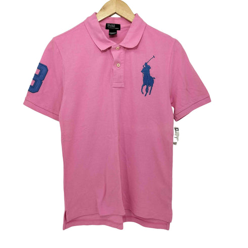 ポロバイラルフローレン Polo by RALPH LAUREN ビッグポニー刺繍 半袖ポロシャツ ナンバリング レディース import:L