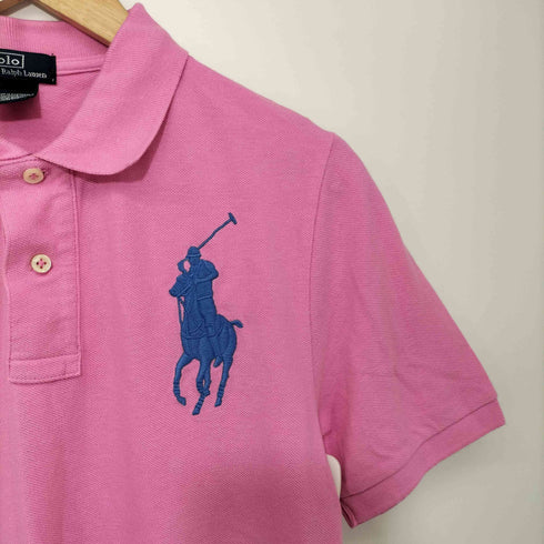 ポロバイラルフローレン Polo by RALPH LAUREN ビッグポニー刺繍 半袖ポロシャツ ナンバリング レディース import:L