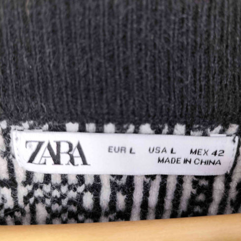 ザラ ZARA クルーネック アクリル ニット メンズ import:L