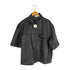 ザラ ZARA フェイクレザー ジップアップ 半袖シャツ メンズ import:M