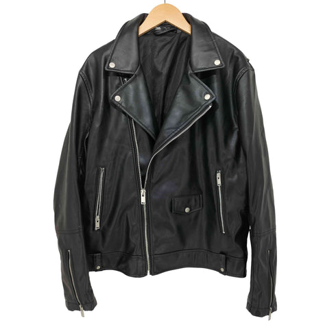 ザラ ZARA フェイクレザーライダース フェイクレザージャケット メンズ XL