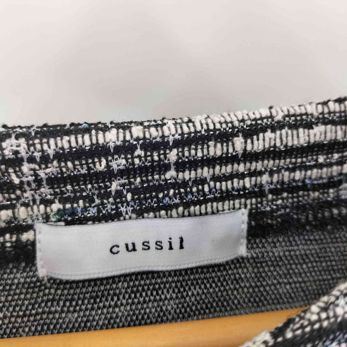 cussil メランジツイードタッチボーダーハーフスリーブTシャツ レディース JPN:S