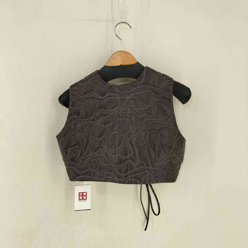 ガニー Ganni Leather Crop Top Vest レディース JPN:42