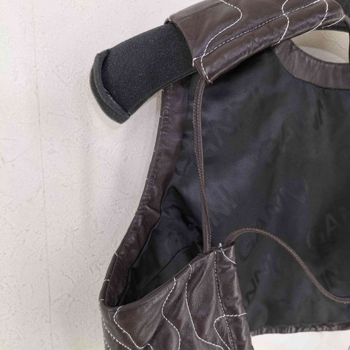 ガニー Ganni Leather Crop Top Vest レディース JPN:42