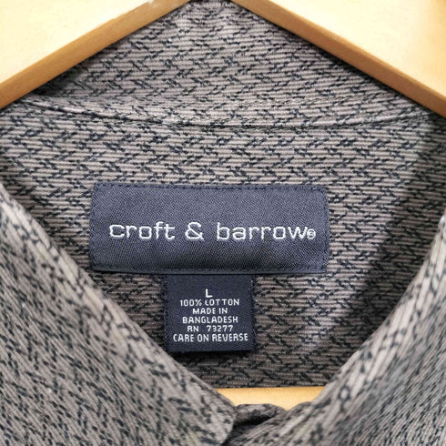 croft&barrow 90-2000s 幾何学模様 細畝コーデュロイシャツ メンズ L