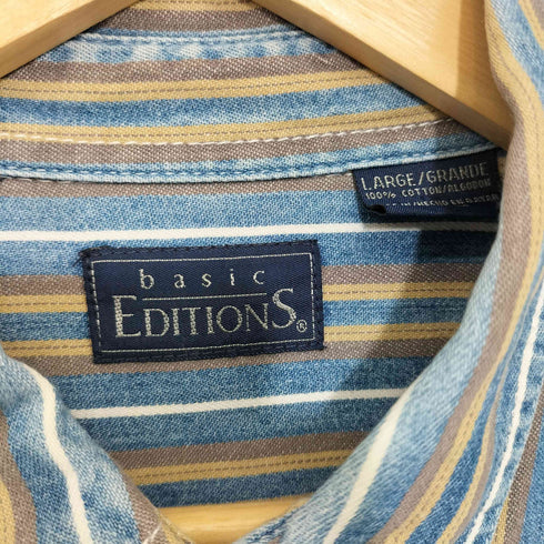 basic EDITIONS 90-2000s ストライプ柄 長袖シャツ メンズ L