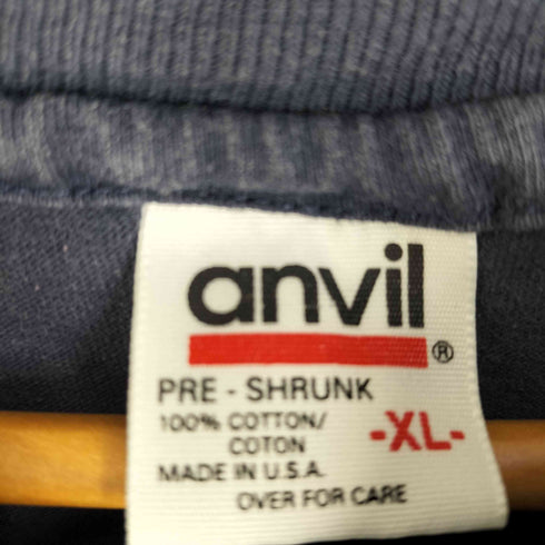 アンビル Anvil USA製 シングルステッチ ナス紺 キャラクタープリント Tシャツ メンズ import:XL