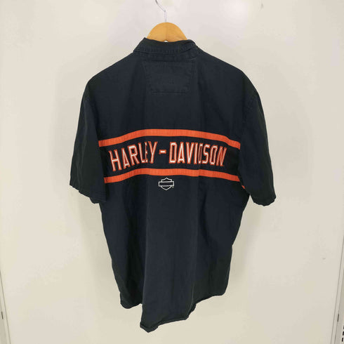 ハーレーダビッドソン HARLEY-DAVIDSON 両面 刺繍 S/S オーバーサイズ シャツ メンズ import:L