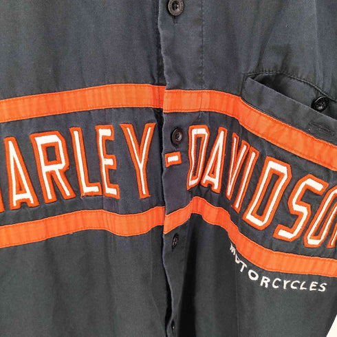 ハーレーダビッドソン HARLEY-DAVIDSON 両面 刺繍 S/S オーバーサイズ シャツ メンズ import:L