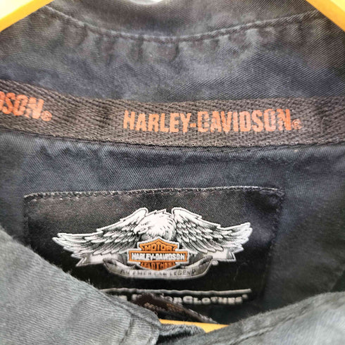 ハーレーダビッドソン HARLEY-DAVIDSON 両面 刺繍 S/S オーバーサイズ シャツ メンズ import:L
