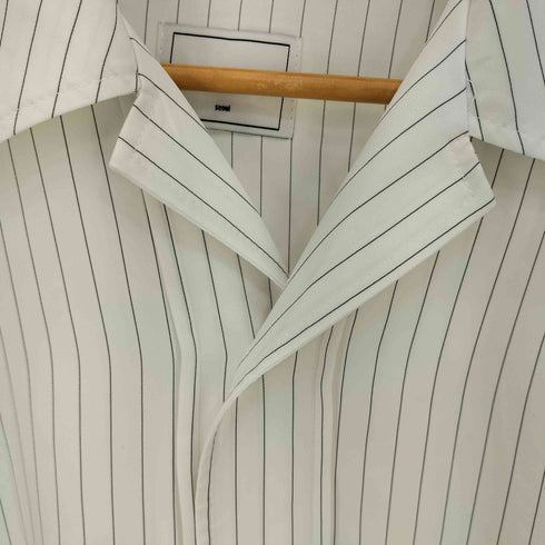 void オーバーサイズ ストライプ オープンカラー L/S シャツ 韓国 メンズ