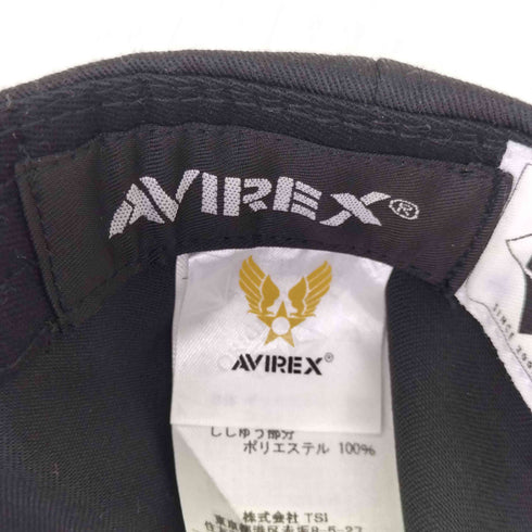 アヴィレックス AVIREX FLAT VISOR CAP BLACK フラット バイザー キャップ ブラック メンズ