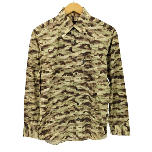 バーバリーブラックレーベル BURBERRY BLACK LABEL モザイク カモフラ ボタンダウン ロングスリーブシャツ メンズ 2