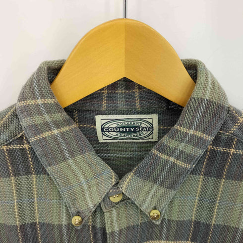 90S MADE IN NEPAL コットンチェックBDシャツ メンズ import:XL