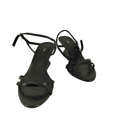 ザラ ZARA アンクルストラップ ヒールブーツ レディース JPN:37