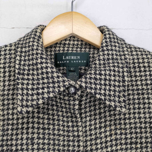 ローレンラルフローレン LAUREN RALPH LAUREN シルク混 千鳥格子 比翼ジップジャケット レディース 12