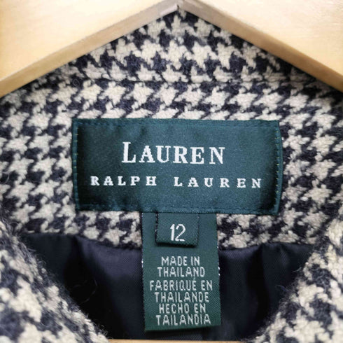 ローレンラルフローレン LAUREN RALPH LAUREN シルク混 千鳥格子 比翼ジップジャケット レディース 12