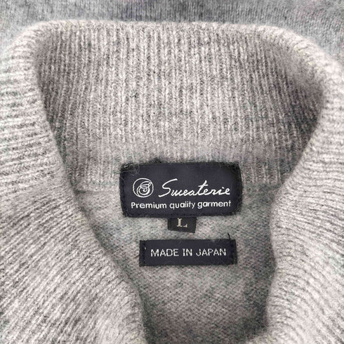日本製 カシミヤ 100% モックネック ニット セーター メンズ JPN:L
