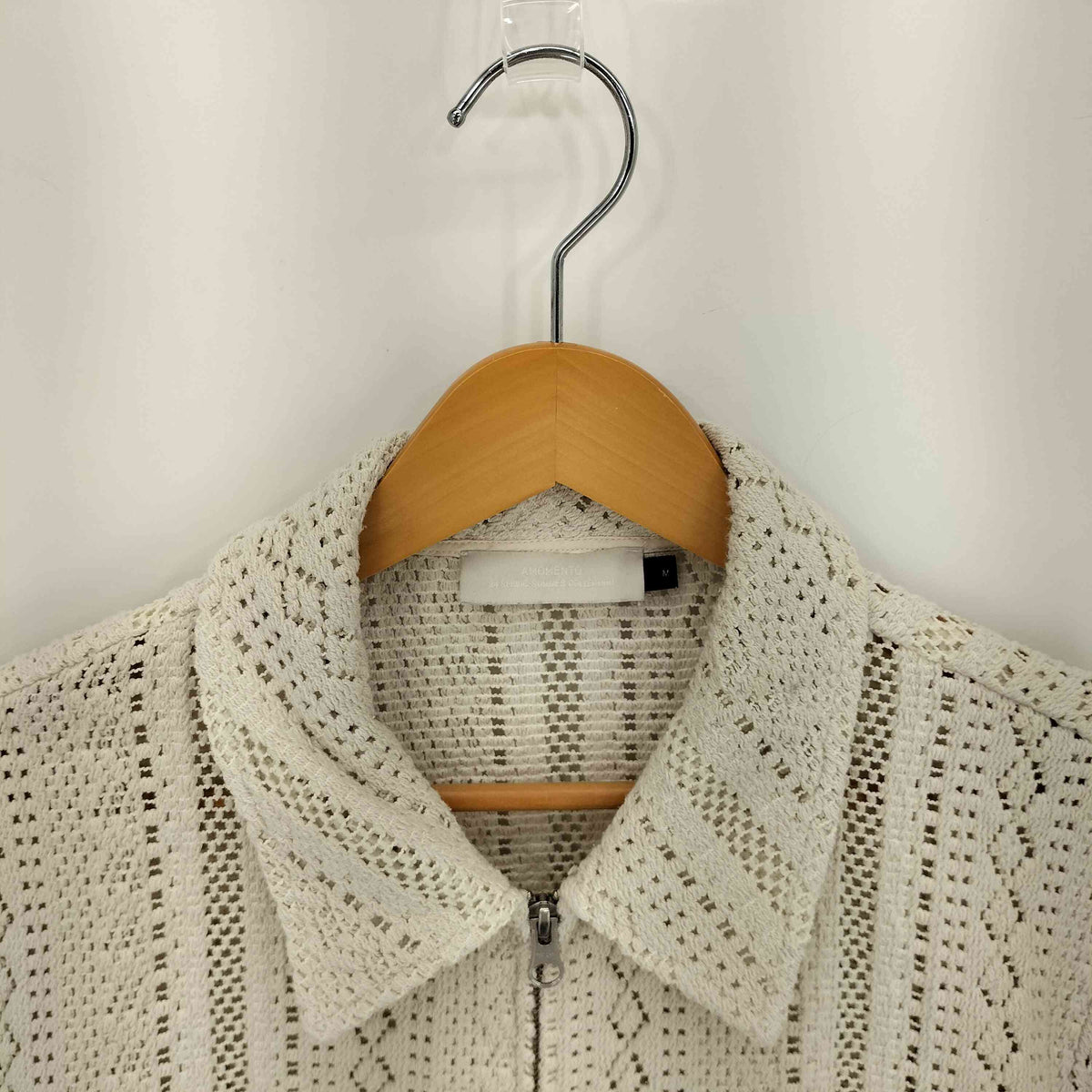 amomento クロシェシャツジャケット レースジャケット アモーメント