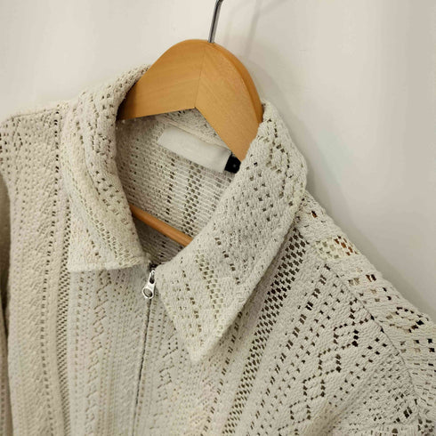 アモーメント amomento 24SS クロシェジップアップニットシャツ メンズ import:M