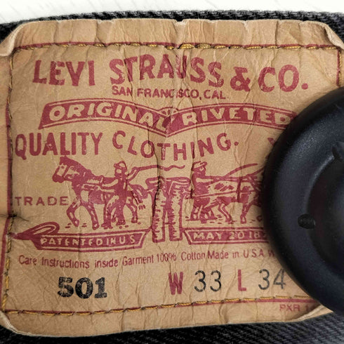 リーバイス Levis 90s USA製 501 後染め ブラックデニムパンツ メンズ W33 L34