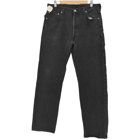 リーバイス Levis 90s USA製 501 ボタン裏553刻印 後染め ブラックデニムパンツ メンズ W36 L32