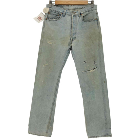 リーバイス Levis 90s USA製 501 ボタン裏501刻印 アイスウォッシュ ダメージデニムパンツ メンズ W32 L32
