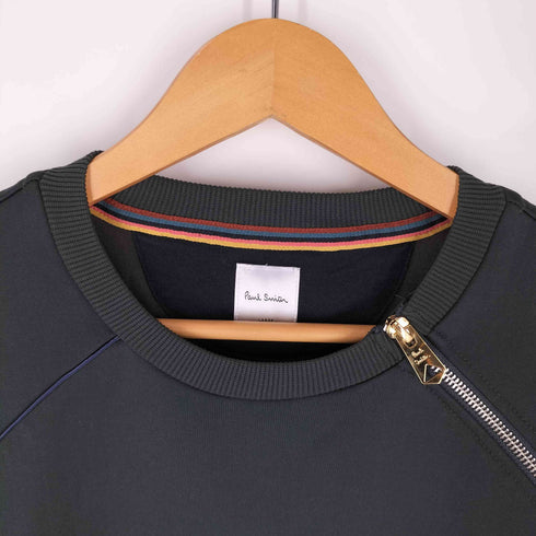ポールスミス Paul Smith エンボスロゴ ショルダージッパー ダンボールニット クルーネックTシャツ メンズ import:L