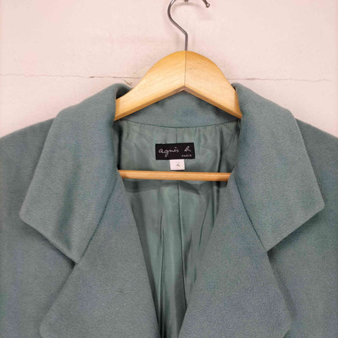 アニエスベー agnes b. PARIS カシミヤ アンゴラ混 ウールダブルチェスターコート レディース US:0-2