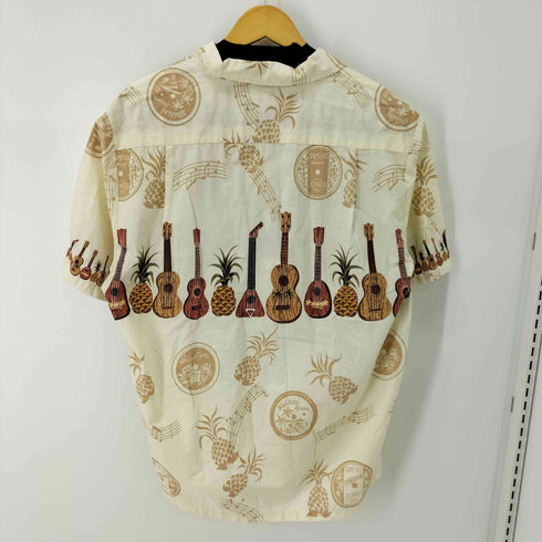 hawaiian reserve collection 総柄 アロハシャツ ウクレレ柄 メンズ import:L