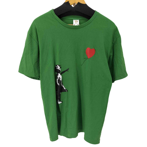 クルーネックTシャツ カットソー アート ふうせんと少女 レディース JPN:L