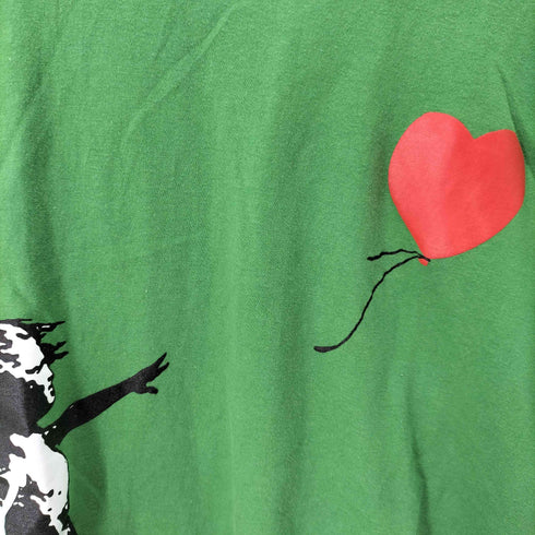 クルーネックTシャツ カットソー アート ふうせんと少女 レディース JPN:L