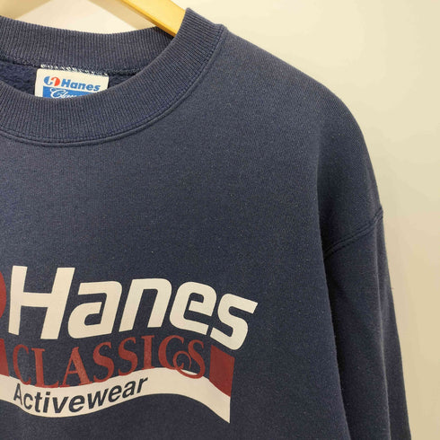 ヘインズ Hanes 80-90s USA製 HEAVY WEIGHT フロントプリントクルーネックスウェット メンズ M