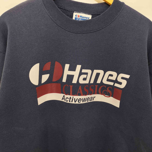 ヘインズ Hanes 80-90s USA製 HEAVY WEIGHT フロントプリントクルーネックスウェット メンズ M