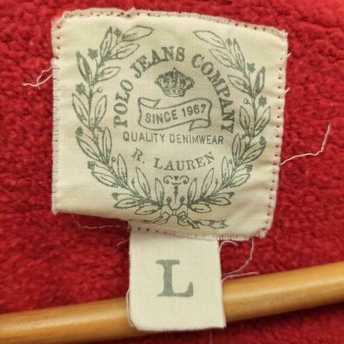 ポロジーンズカンパニーラルフローレン POLO JEANS COMPANY RALPH LAUREN スキッパーネックフロントプリントプルオーバーパーカー レディース L