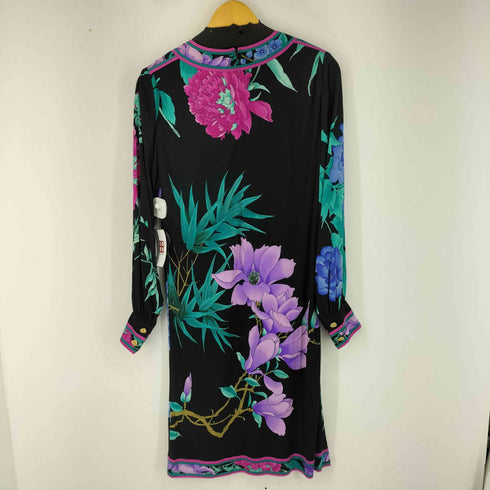 レオナール LEONARD シルク 花柄 L/Sワンピース レディース 38