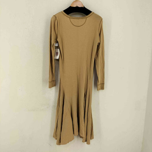 ラルフローレン RALPH LAUREN 90-00s ヘンリーネック シェル猫目ボタン コットンワンピース レディース import:L