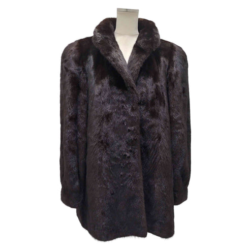 BLACKGLAMA 美品 ミンクコート 毛皮コート ファーコート GREAT LAKES MINK ASSOCIATION 3ホック レディース JPN:15号